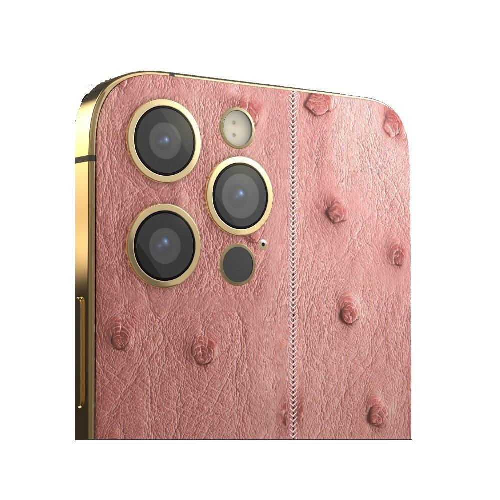 هاتف ايفون 14 برو ماكس من جيفوري، 6 جيجابايت رام، 256 جيجابايت، 6.7 بوصة، إطار مطلي 18 كيه ذهب وردي - بلش وردي، فضي