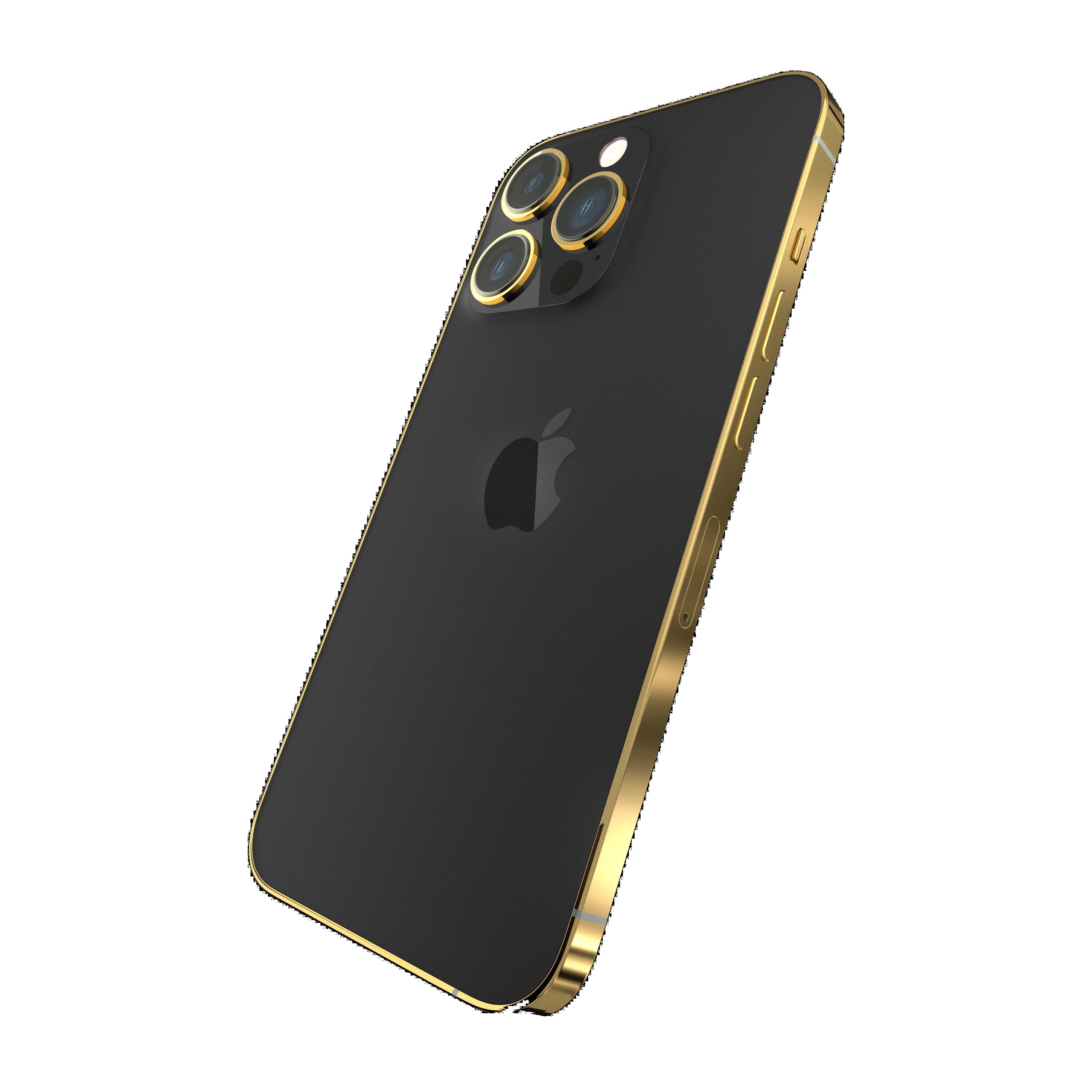 Givori iPhone 14 Pro Max 256GB Phone - Gold Plated Frame - Black