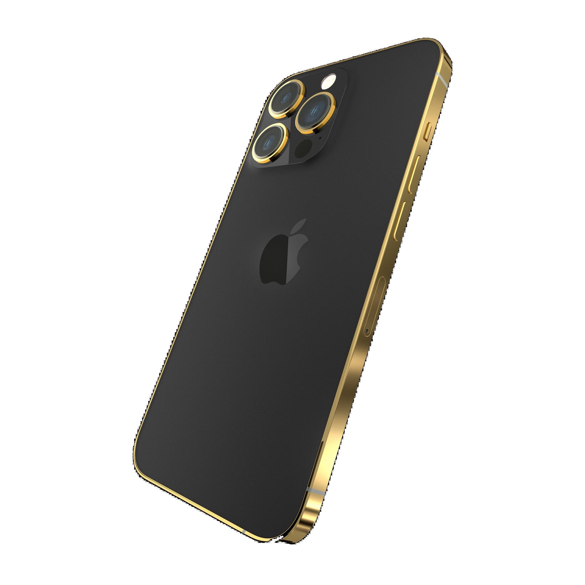 Givori iPhone 14 Pro 256GB Phone - Gold Plated Frame - Black