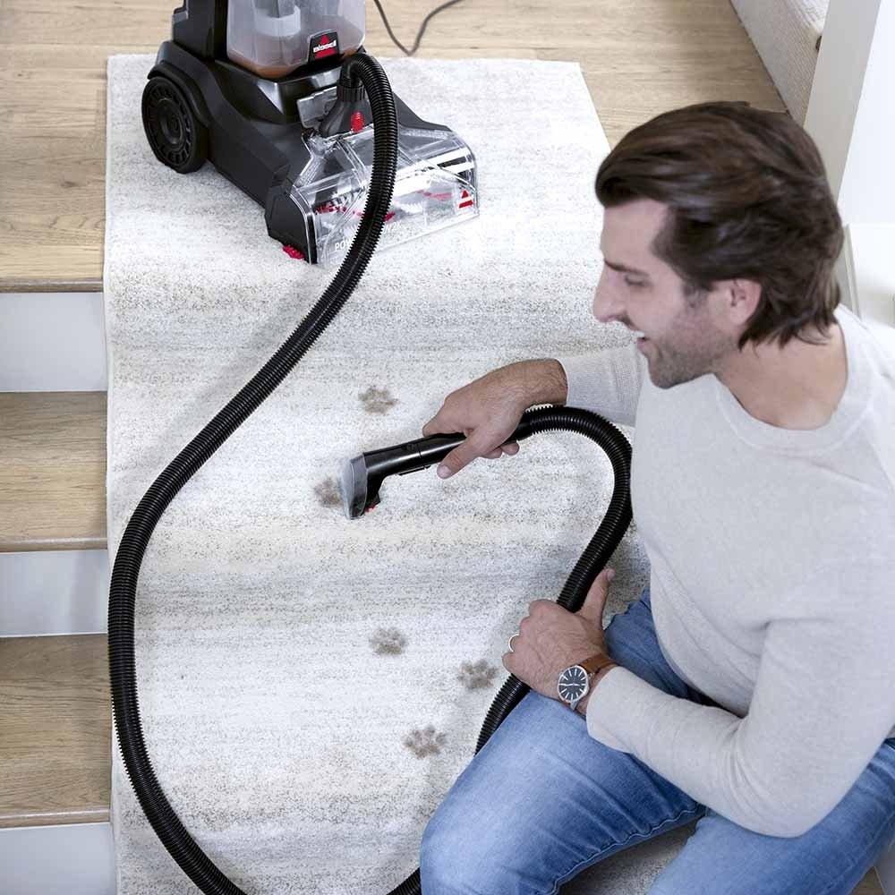 منظف السجاد باور كلين 2اكس من بيسيل، قدرة 600 واط، سعة 4.7 لتر، 3112K - رمادي فحمي/أحمر