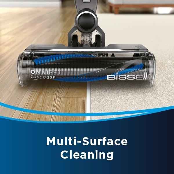 مكنسة  كهربائية لاسلكية اومنيبت تيربو من بيسيل، قدرة 400 واط، سعة 0.4 لتر، 3175B - أزرق