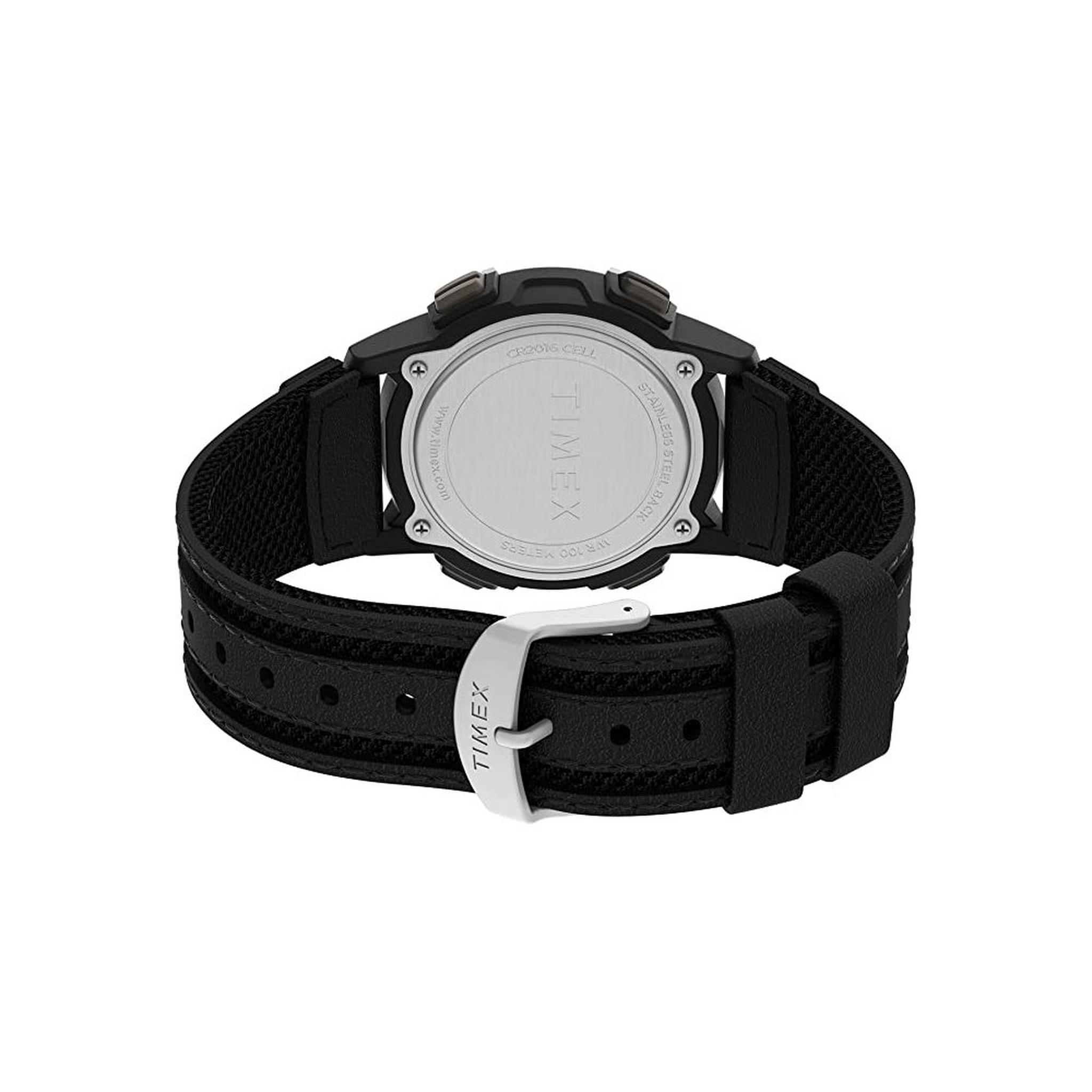 ساعة اكسبديشن للرجال من تايمكس، رقمية ، 41 مم ، حزام جلدي ، TW4B25200 - أسود
