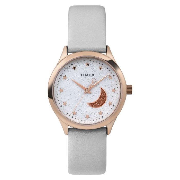 Timex Classic Watch for Women, Analog, 32mm, Leather Band, TW2V49400 - Gray