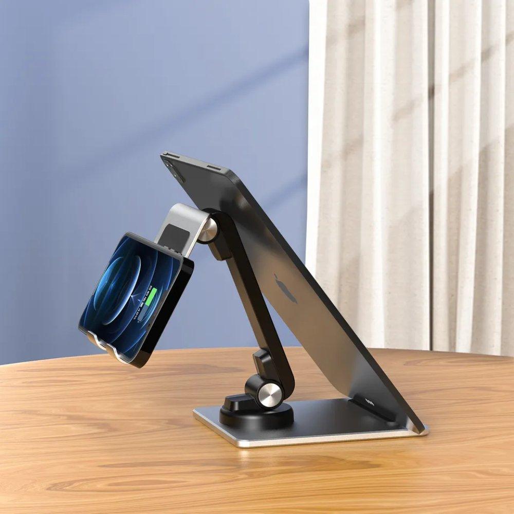 EQ 360 Degree Rotating Mobile & Tablet Holder (EQ-SYMS06) Silver