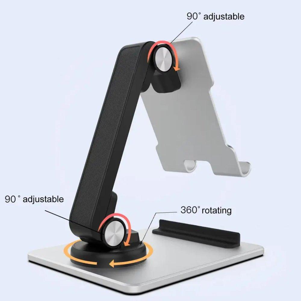 EQ 360 Degree Rotating Mobile & Tablet Holder (EQ-SYMS06) Silver