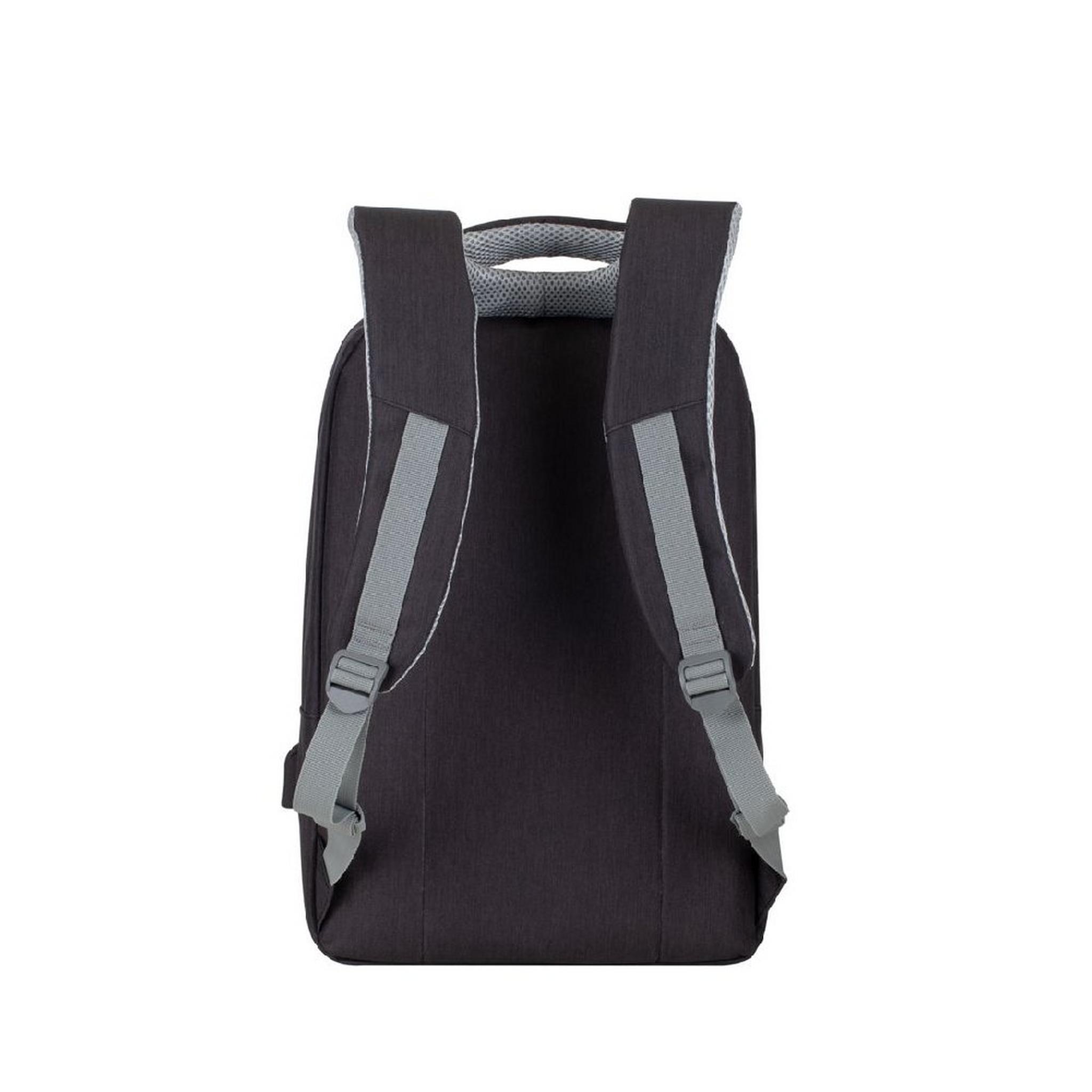 RIVACASE Prater Anti-Theft 15.6" Laptop Backpack - Black