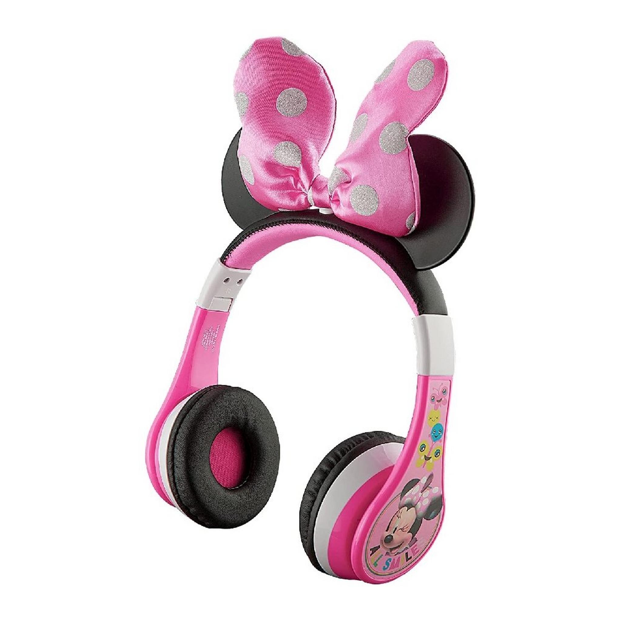 Minnie Mouse Kids Bluetooth Headphones, Wireless Headphones with Microphone Includes Aux Cord - KD-MM-B52, multicolor