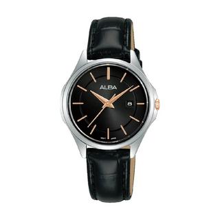 Buy Alba prestige women watch, analog, 30mm, genuine leather strap, ah7bb1x1– black in Kuwait