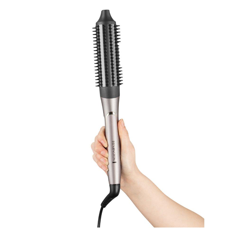 Remington ProLuxe Adaptive Hot Brush, 62 W, 3 Heat Settings, CB9800 – Silver and Black