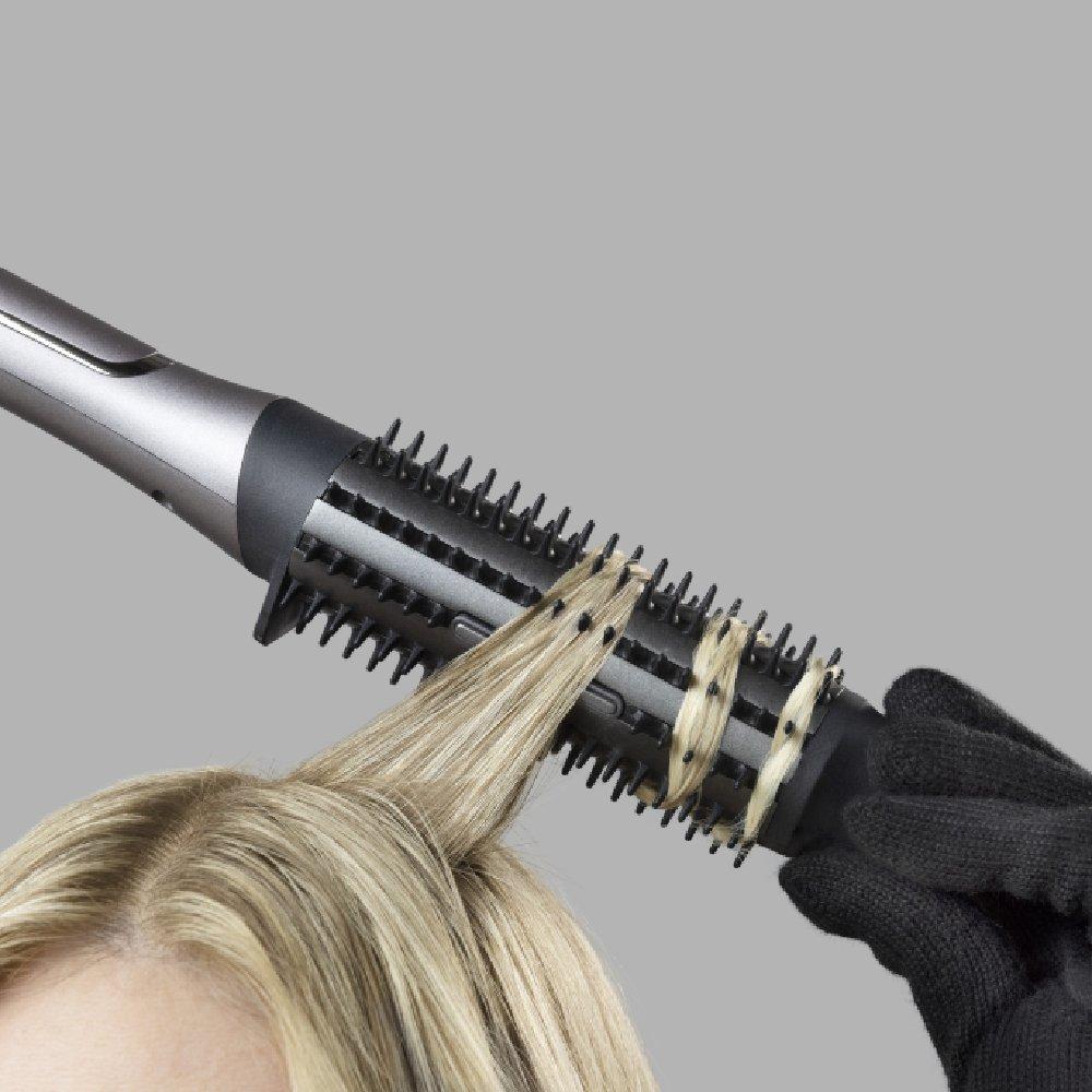 Remington ProLuxe Adaptive Hot Brush, 62 W, 3 Heat Settings, CB9800 – Silver and Black