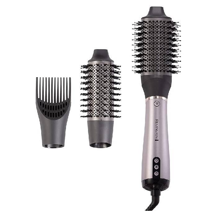 فرشاة ومجفف للشعر بروليكس يو ادابتف اير ستايلر من ريمنجتون، 1000 وات، 3 ملحقات، AS9880 – رمادي وأسود