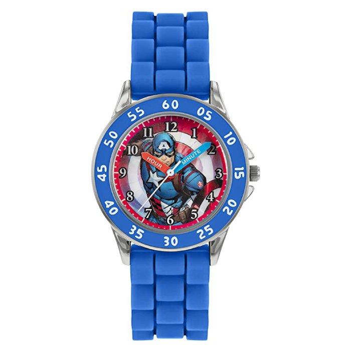 اشتري ساعة ديزني افينجرز للأولاد، انالوج، حزام مطاط، avg9033 - أزرق في الكويت