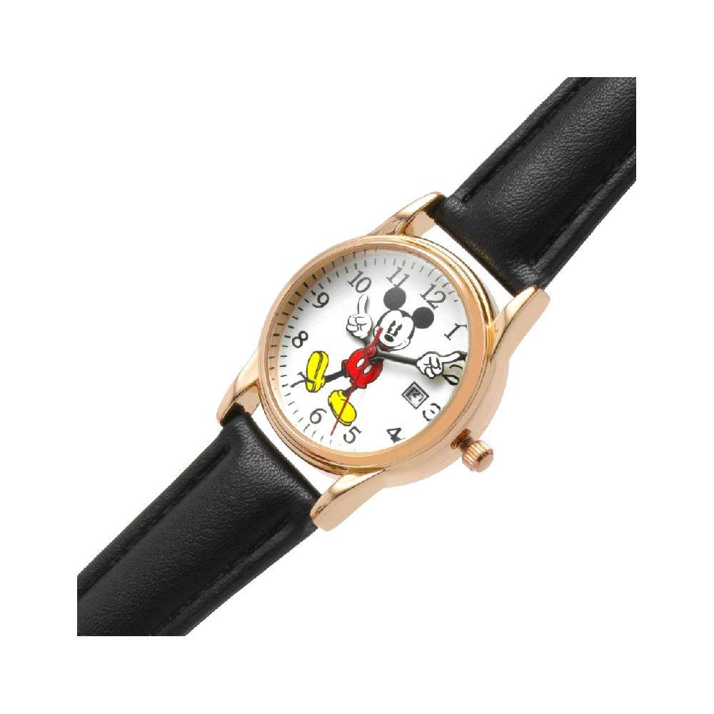 Disney MICKEY MOUSE Kids Watch, Analog, 35 mm, Leather Strap + Giftable Tin packaging, MK5376 – Black