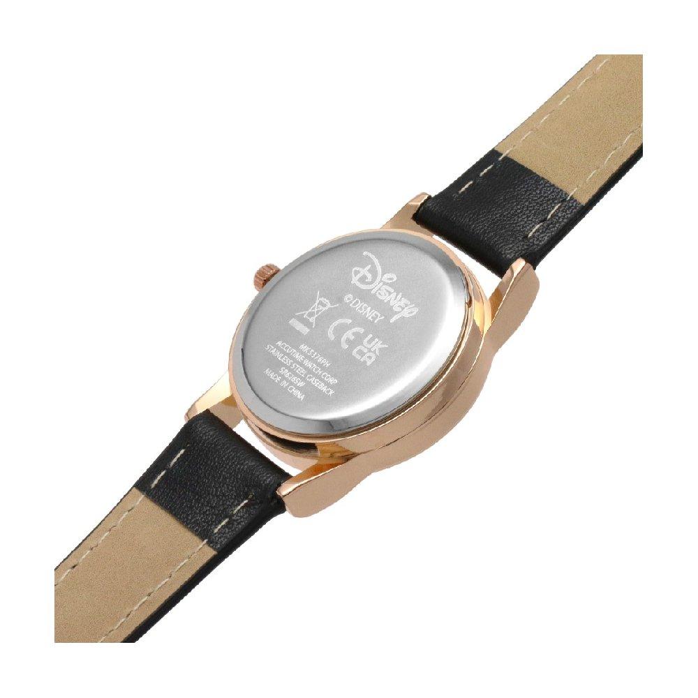Disney MICKEY MOUSE Kids Watch, Analog, 35 mm, Leather Strap + Giftable Tin packaging, MK5376 – Black