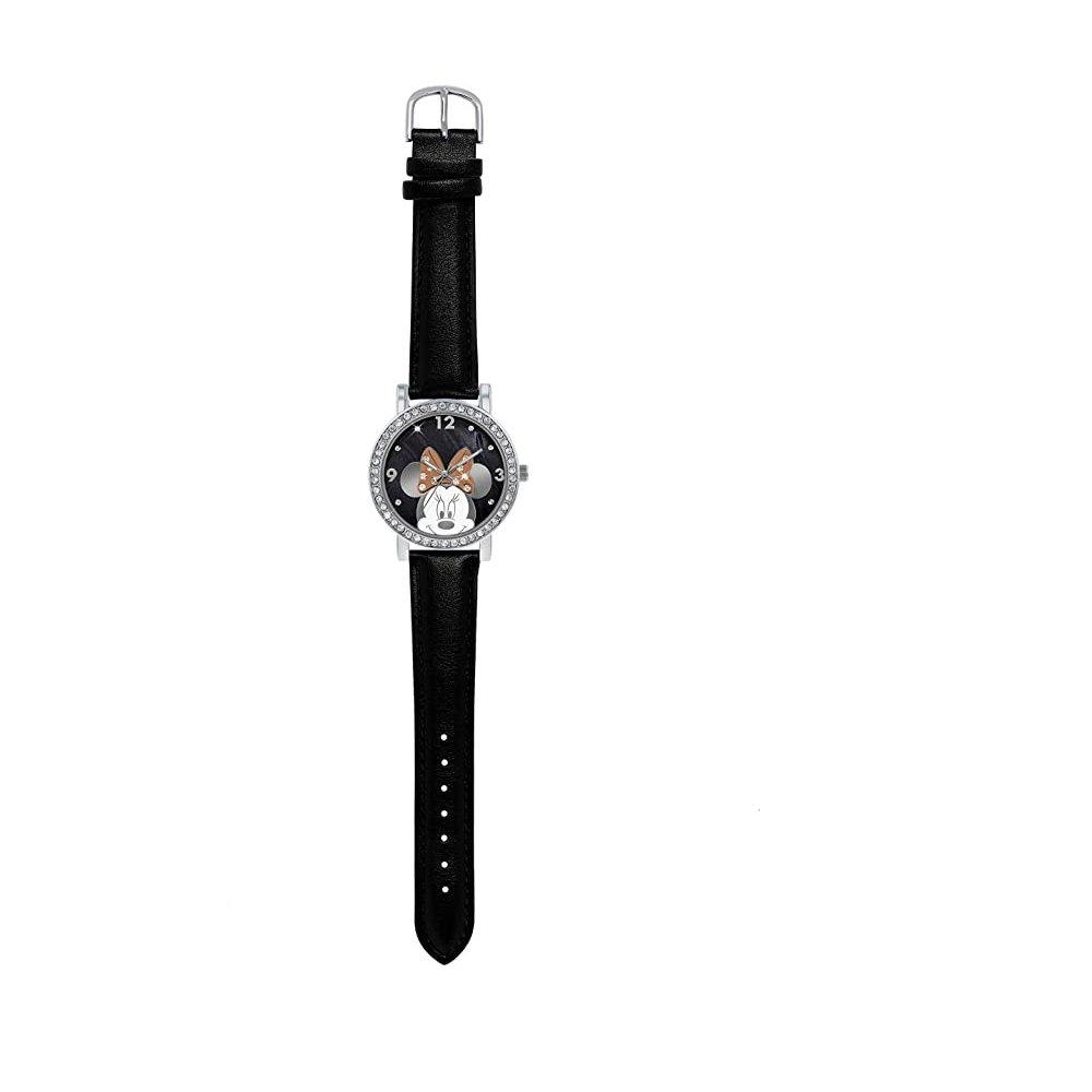 Disney Minnie Mouse Kids Watch, Analog, 38 mm, Polyurethane Strap, MN1149– Black