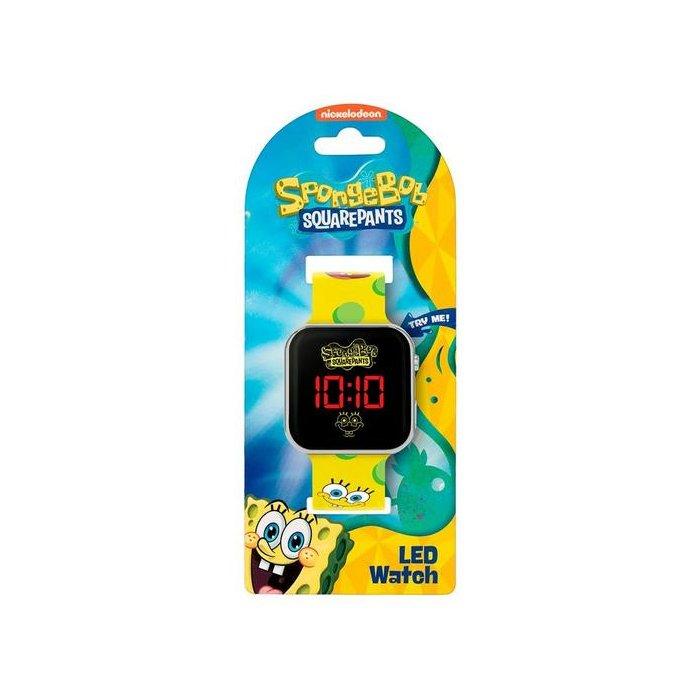 Disney Nickelodeon SpongeBob LED Kids Watch, 35 mm, Printed Silicone Strap, SGB4134 – Yellow