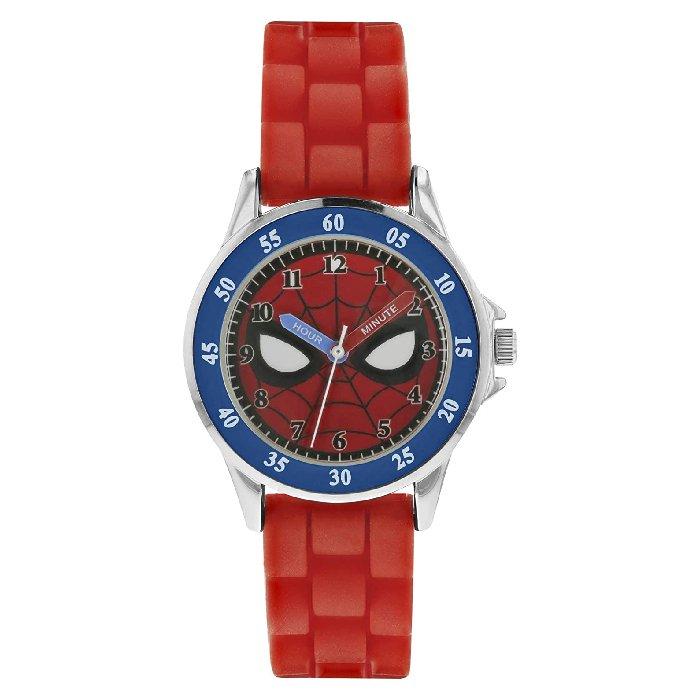 Disney Spiderman Watch for Boys, Analog, Rubber Strap, SMH9000 - Red