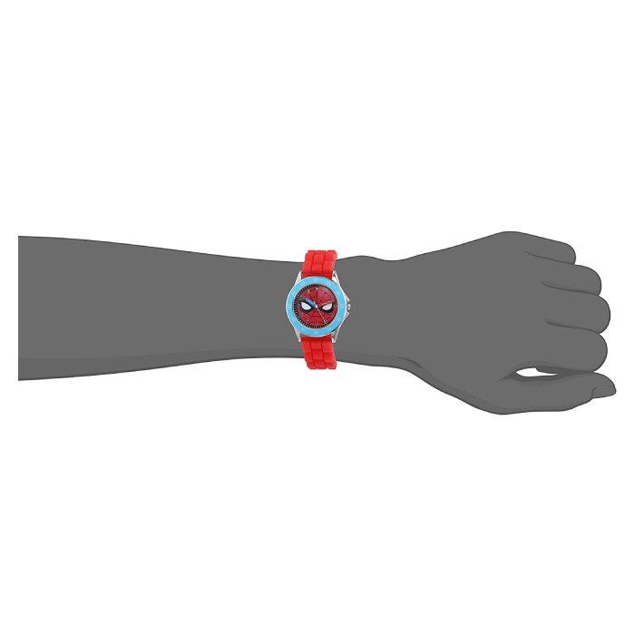 Disney Spiderman Watch for Boys, Analog, Rubber Strap, SMH9000 - Red