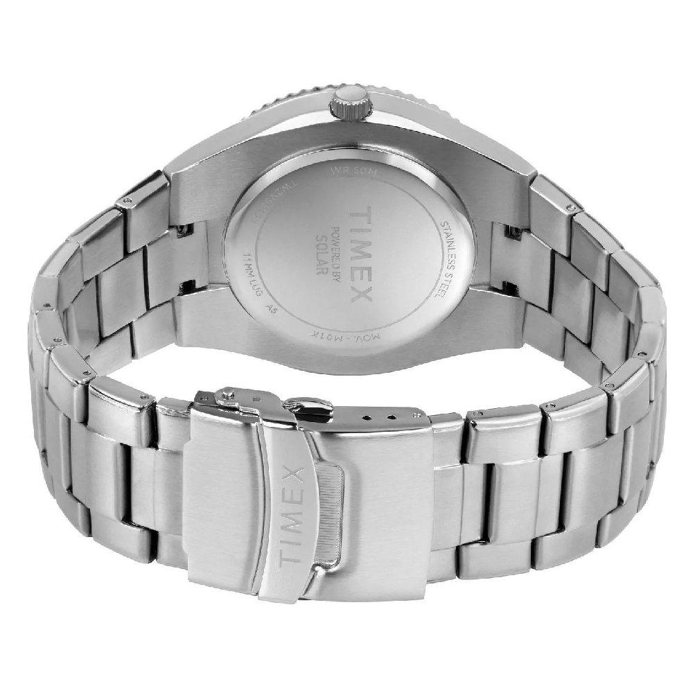 TIMEX Solar Watch for Men, Analog, 43mm, Stainless Steel Strap, TW2V53700- Silver