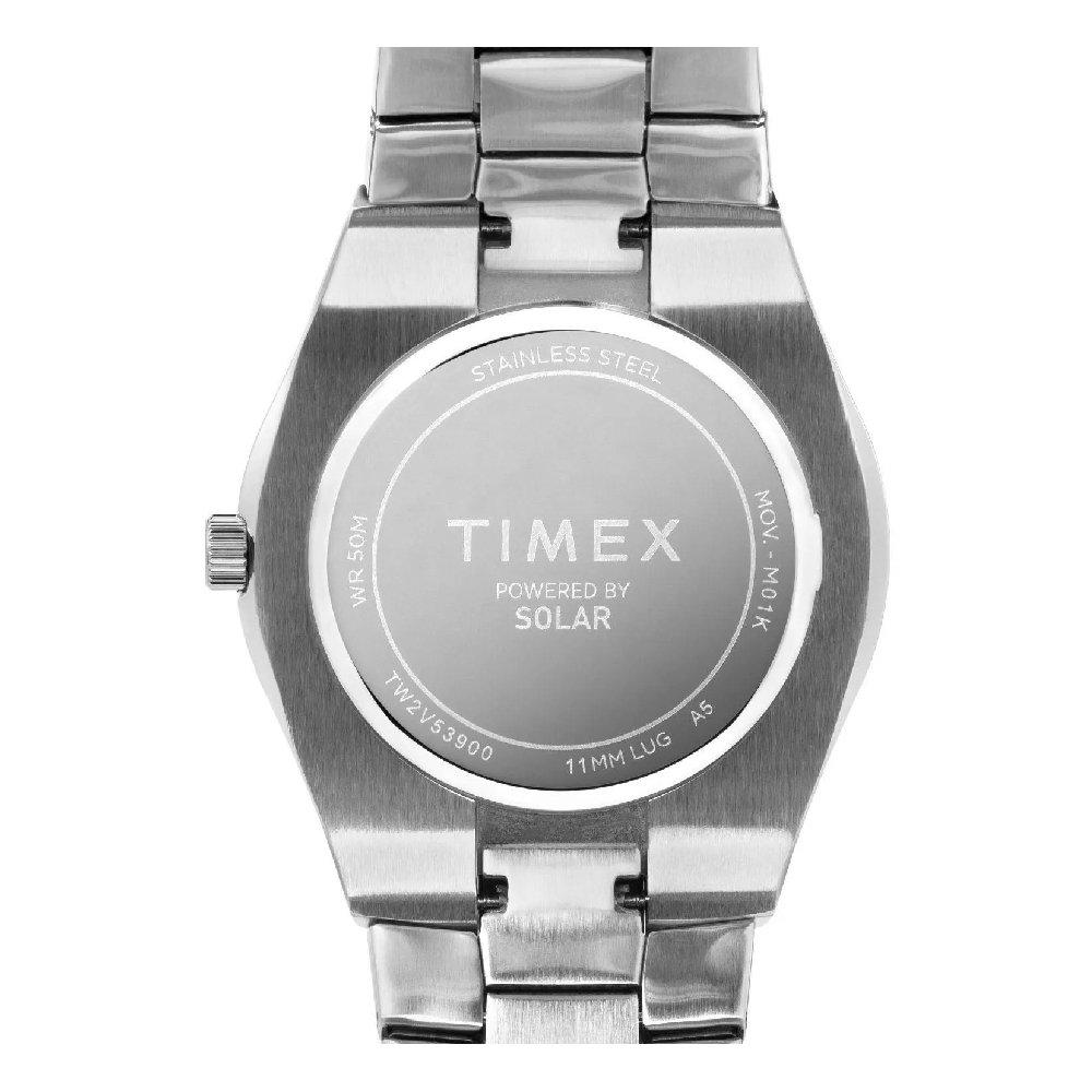 TIMEX Solar Watch for Men, Analog, 43mm, Stainless Steel Strap, TW2V53700- Silver