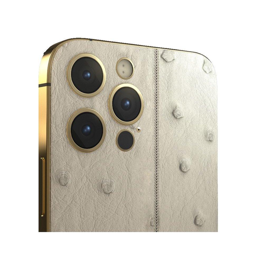 هاتف ايفون 14 برو ماكس من جيفوري، 6 جيجابايت رام، 256 جيجابايت، 6.7 بوصة، إطار مطلي 18 كيه ذهب وردي - ايفوري، فضي