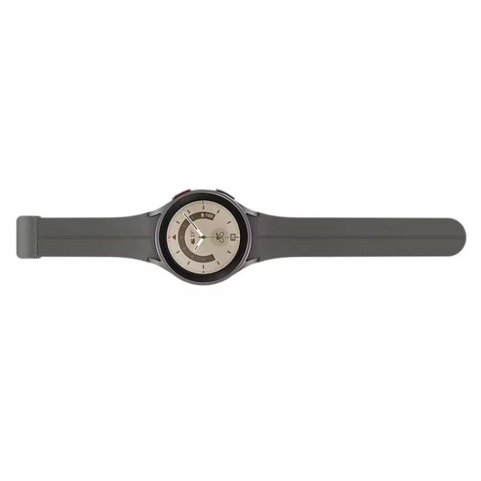 Samsung Galaxy Watch5 Pro LTE, 45mm, Titanium body, Silicon Strap, Premium & Robust  Starp - Grey