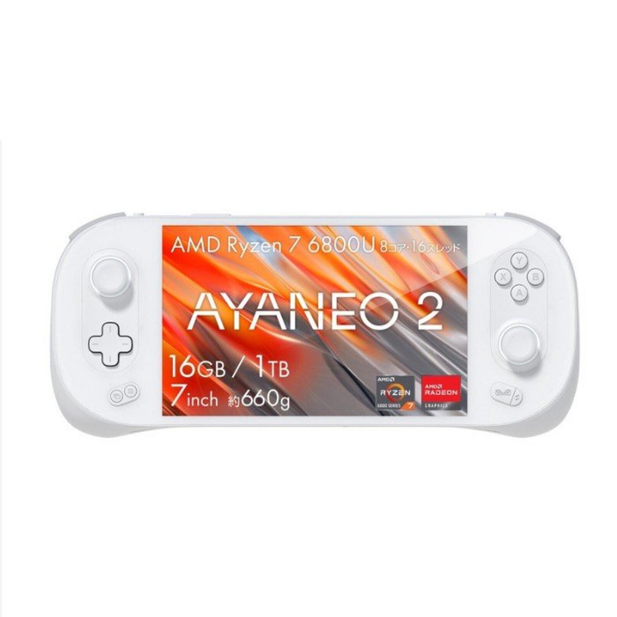 Ayaneo 2 Ryzen 7 6800U Handheld Gaming Console, 7-inch, 16GB + 1TB – White
