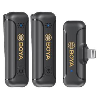 Buy Boya dual 2. 4ghz wireless lavalier microphone, lightning connector, by-wm3t2-d2 - black in Kuwait