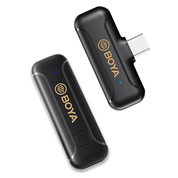 Boya 2.4GHZ Wireless Lavalier Microphone, USB-C Connector, BY-WM3T2-U1 - Black