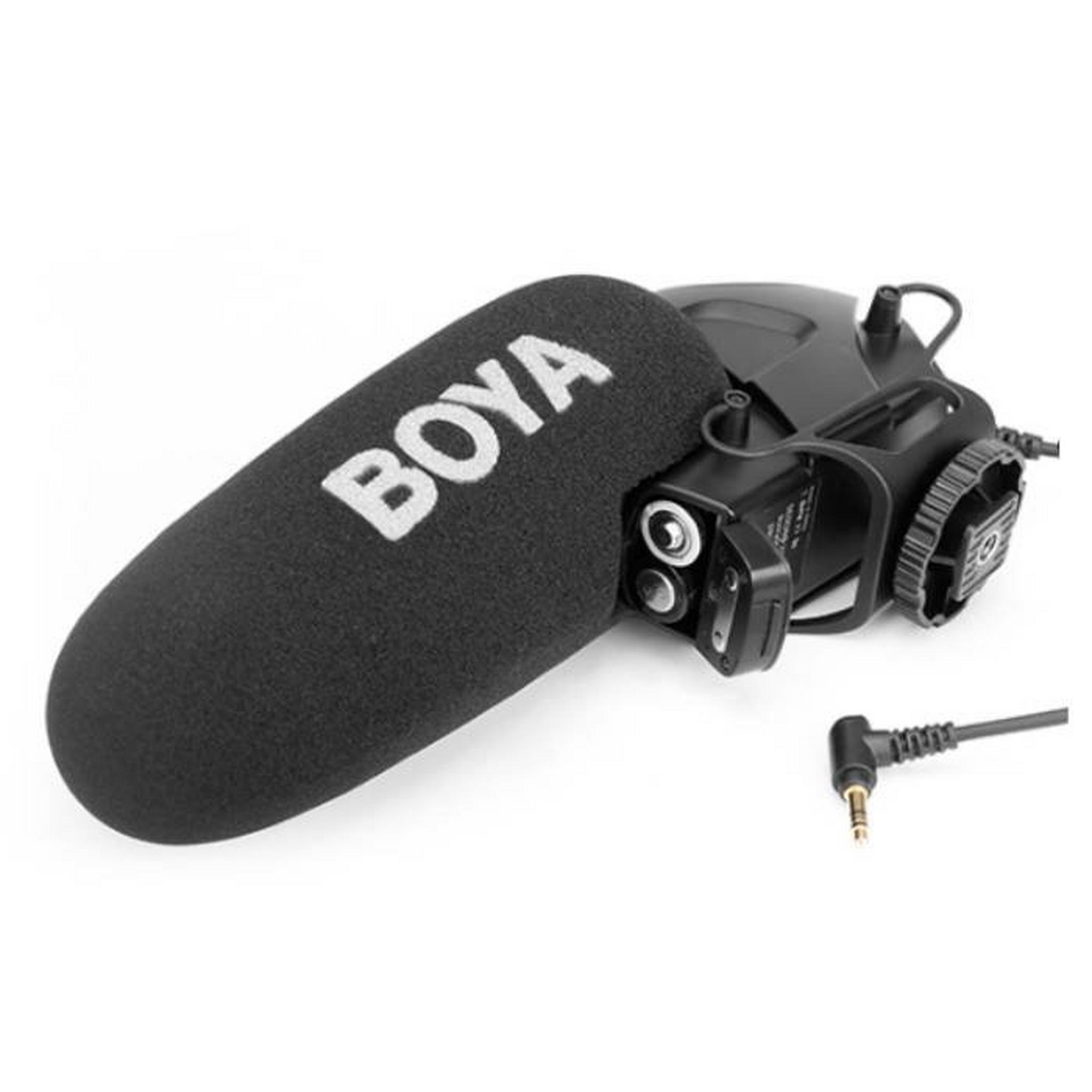 Boya On-Camera Shotgun condenser Microphone for DSLR, Mirrorless and Video Cameras, BY-BM3030 – Black