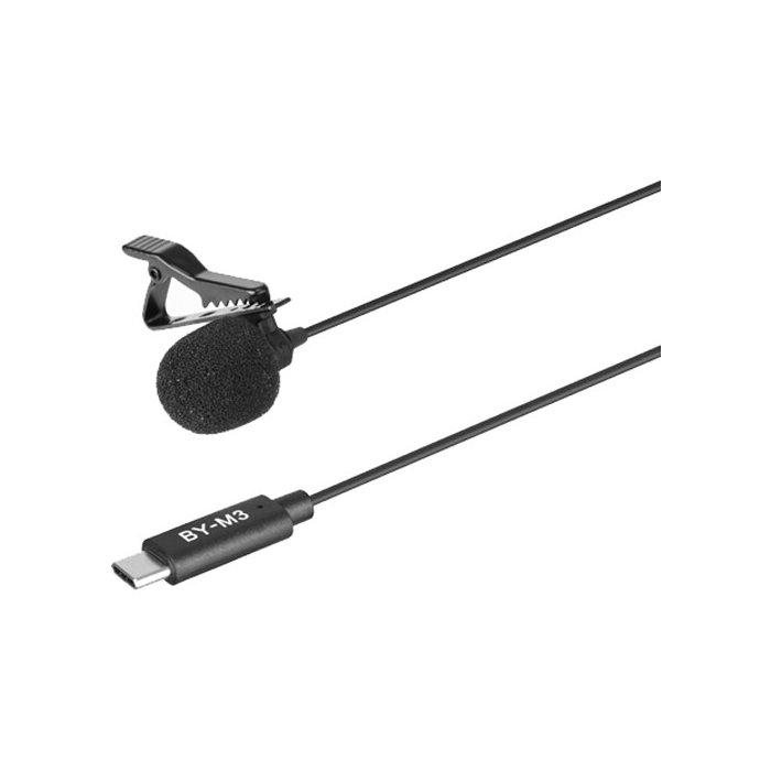 BOYA Digital Omnidirectional Lavalier Microphone with USB-C Cable, Android, BY-M3