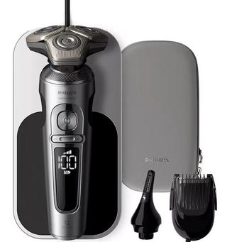 Buy Philips series 9000 prestige wet and dry electric shaver, sp9871/22 - silver chrome in Kuwait