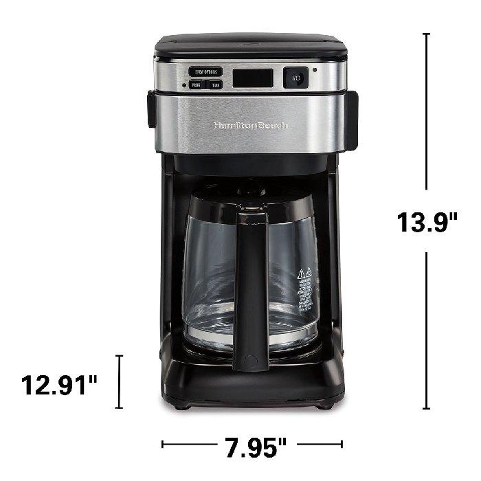 Hamilton Beach Programmable Coffee Maker, 950 W,12 Cup, 46310-ME - Black