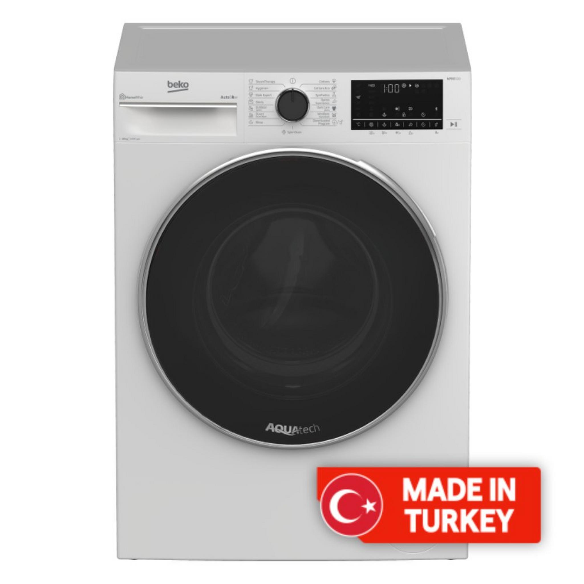Beko Front Load Washer, 10Kg Washing Capacity, 1400RPM, WTE1014XW – White