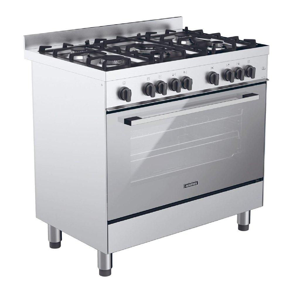 ROSIERES 5 Burners Cooker Gas, 90X60cm, RGG95HXLPG/1 - Inox