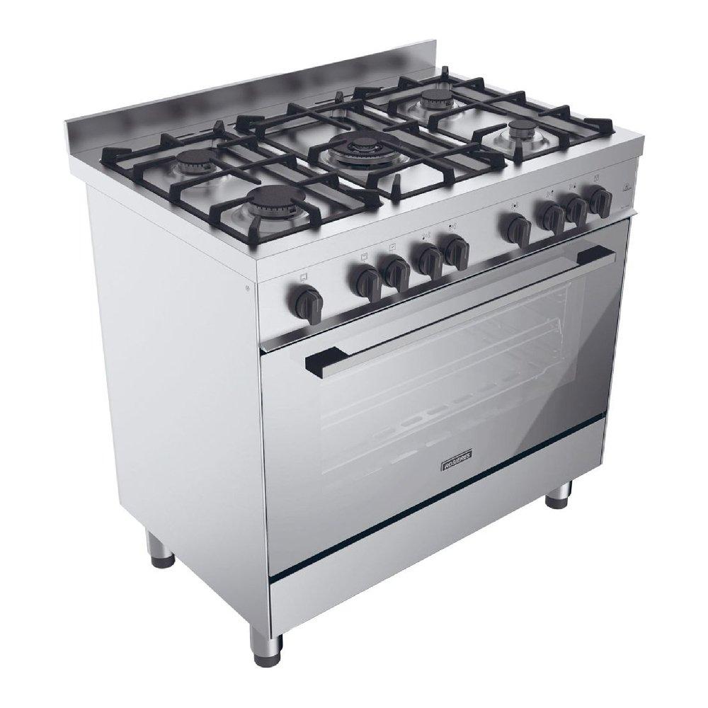 ROSIERES 5 Burners Cooker Gas, 90X60cm, RGG95HXLPG/1 - Inox
