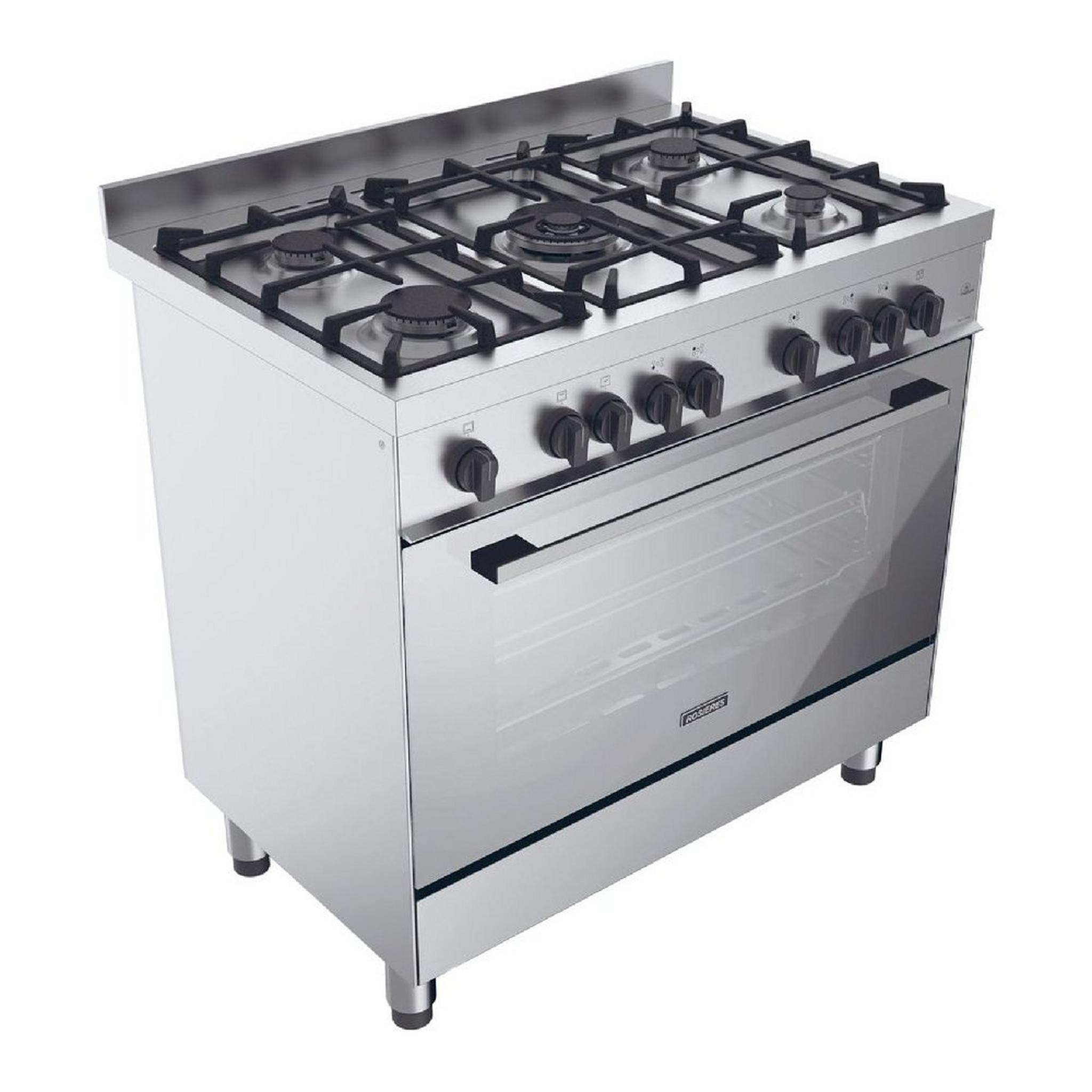 ROSIERES 5 Burners Cooker Gas Range, 90X60cm, RGG95HXLPG/1 – Inox