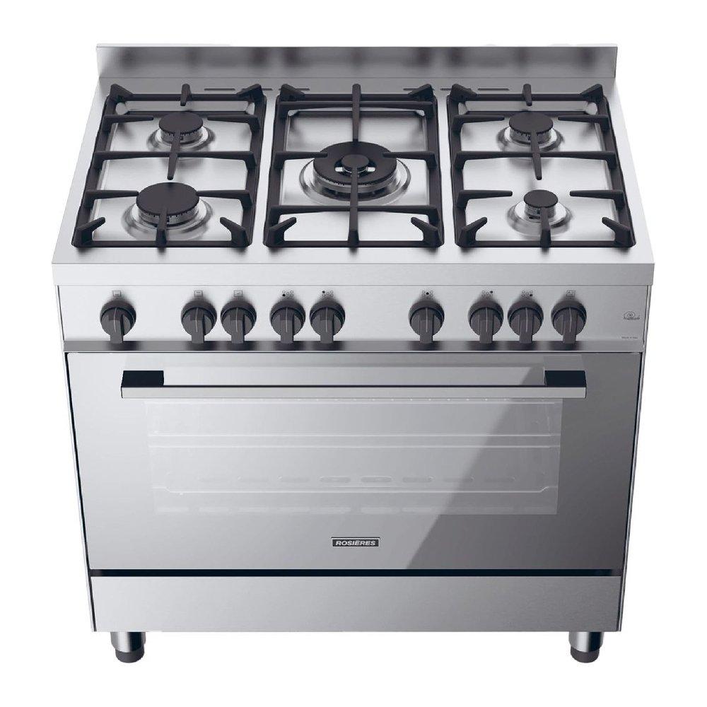 ROSIERES 5 Burners Cooker Gas, 90X60cm, RGG95HXLPG/1 - Inox