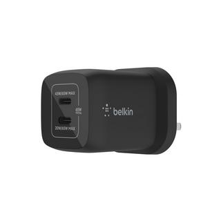 Buy Belkin dual usb-c gan wall charger, 65w, wch013mybk in Kuwait