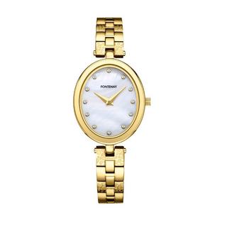 Buy Fontenay paris watch for women, analog, stainless steel band, 25x30, 329wjd - gold in Kuwait