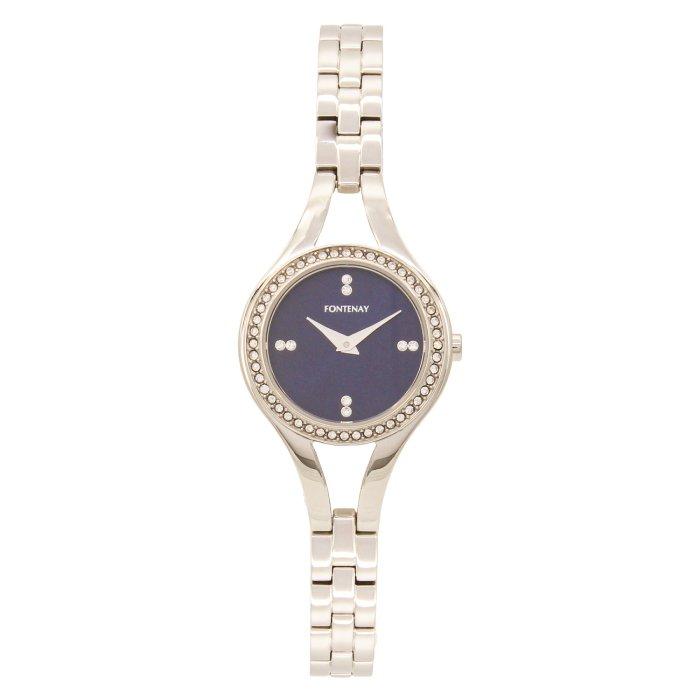 Buy Fontenay paris watch for women, analog, stainless steel band, 27mm, 331wab - silver in Kuwait