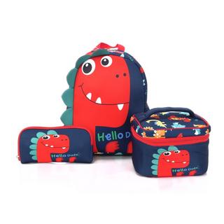 Buy Eq kids 3in1 dino large backpack set, klb230212l - navy/red in Kuwait