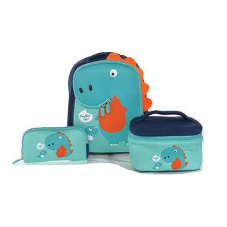 Buy Eq kids 3in1 dino large backpack set, klb230215l - orange/green in Kuwait