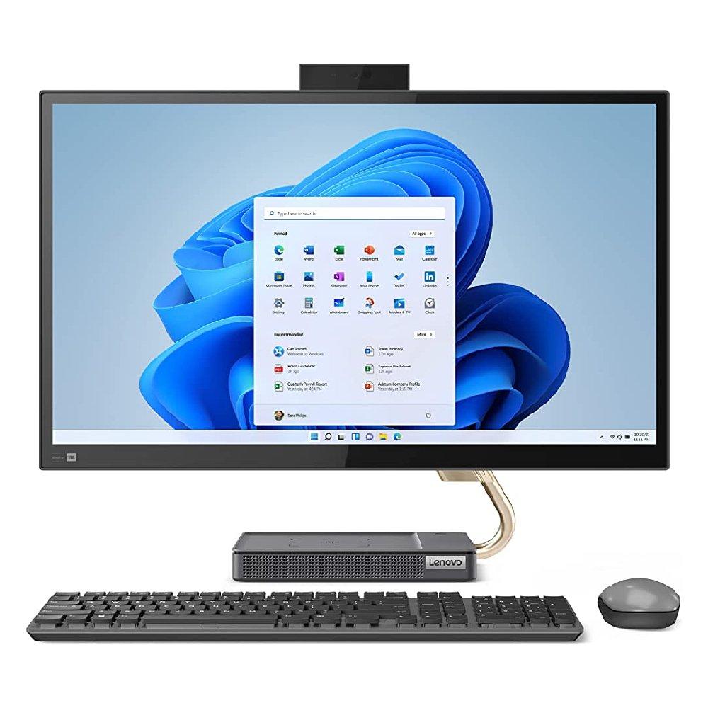 كمبيوتر مكتبي ايديا سنتر الكل في واحد من لينوفو، انتل كور اي7 ، 16 جيجا رام،1 تيرابايت اس اس دي، مقاس 16 بوصة، انتل جرافيكس يو اتش دي، ويندوز 11 هوم، F0GQ001PAX  - رمادي