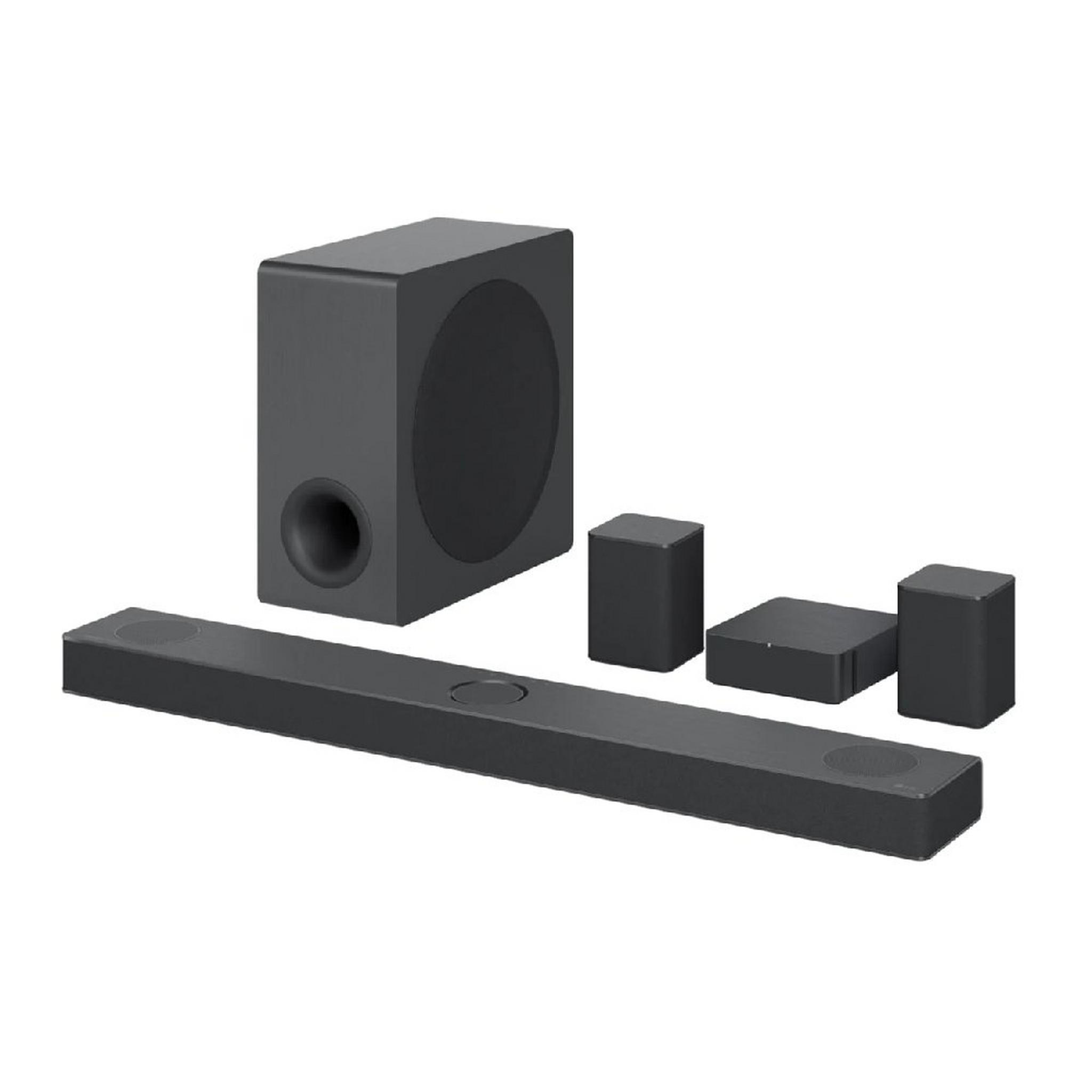 LG Sound Bar, Subwoofer and Surround Speakers, 5.1.3 Channel, 620 Watts, S80QR – Black
