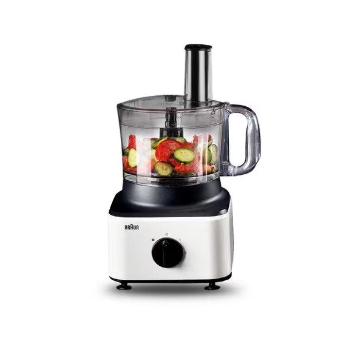 BRAUN Food Processor with Blender, 1.8L Jar Capacity,2.1 L Chopper Capacity, 750W, FP0132WH – Black/White