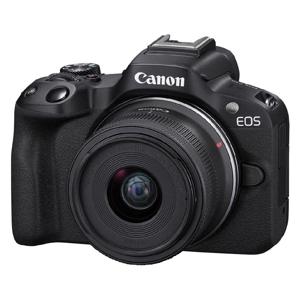 اشتري كاميرا اي او اس ار50 غير مزودة بمرآة + عدسة rf-s 18-45 rf-s 18-45مم f4. 5-6. 3اس تي ام ... في الكويت