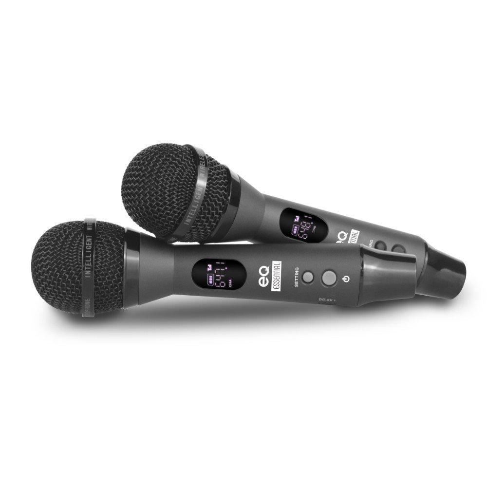EQ Wireless Microphone Set, 2x UHF Microphones and 1x Signal Receiver, OK-113 - Black