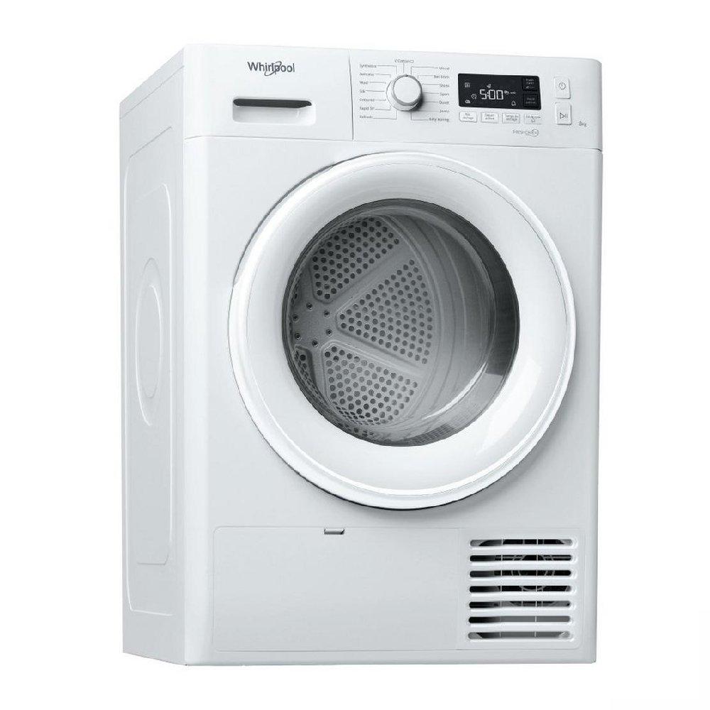 Whirlpool Front Load Washer 9 kg + Heat Pump Condenser Dryer 8 kg, Bundle, FFD 9469+FFT M11 – White