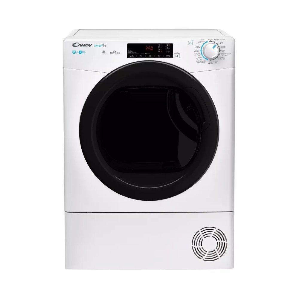 Candy 10kg Smart Pro Front Loading Condenser Dryer + SmartPro Front Load Washer 10Kg 1400rpm  + Wansa Washer and Dryer Stacking Unit - Stainless Steel
